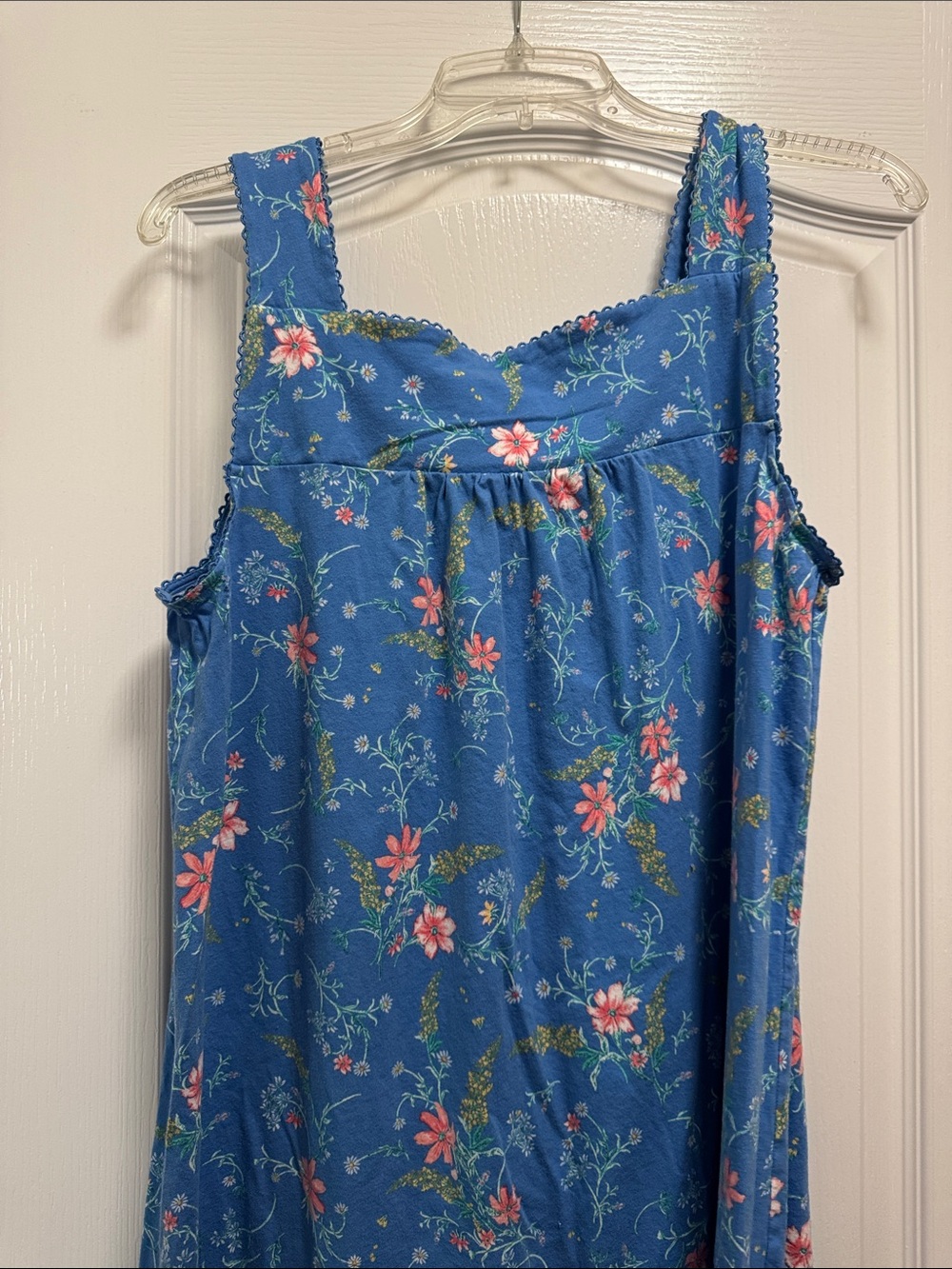 Charter Club Blue Floral Lace-Trim Nightgown - Picture 7 of 10